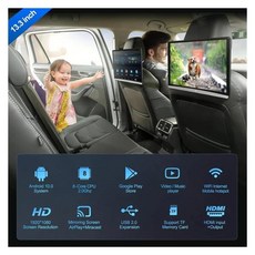 헤드 레스트 모니터 자동차 탑재 펀치 13.3 HD 4K 1080P 스크린 WIFI / Bluetooth USB Airplay 태블릿 영화, 01 1PC 모니터, 01 1