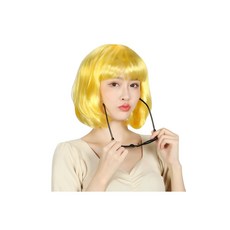 파티가발 이벤트가발 학생 성인 연극 발표회 분장 가발 코믹가발, 단발 옐로우