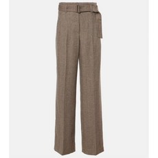 Brunello Cucinelli 헤링본 울 블렌드 와이드 팬츠 192226