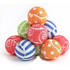  고양이이갈이 강아지터그 이갈이장난감 고양이를 위한 테니스 볼 벨 장난감 소형견 사이즈 3.8cm1.5인치 고양이용 12개 팩 