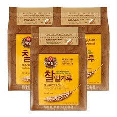 CJ제일제당 백설 찰 밀가루 3kgX3개, 단품