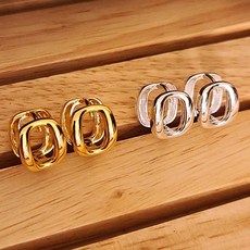 실버사각링귀걸이