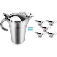 뷔페 스텐 손잡이 레스토랑 양념통 식당 보온 가정용 소스 냄비 소스통, 1. 500ml, 1개