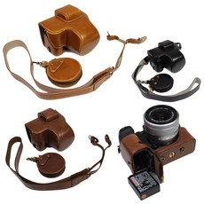 렌즈 파우치 후지 필름 X-S10 XS10 카메라 가방 어깨 스트랩 배터리 오프닝 15-45 미리메터 에 대한 고급 버전 가죽 케이스