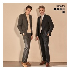 [워모(LUOMO)] 워모 프리미엄라벨 20FW 캐시미어울 혼방 스트레치 수트 세트 (자켓