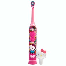 FIREFLY Clean N' Protect L.O.L. Surprise 위생적인 캐릭터 커버가 있는 칫솔 부드러운 칫솔모 미끄럼 방지 그립 핸들 배터리 포함 만 3세 이상 1개입, Hello Kitty