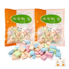 블럭모양 토이브릭캔디(500g) x 2봉(+밀크츄 2개포함), 1세트