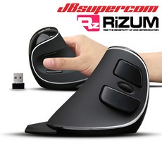 리줌 M2 인체공학 무선 버티컬 마우스 - JBSupercom, 블랙