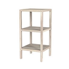 INTERBUILD REAL WOOD 3 Tier Storage Shelf Acacia Wood 26" x 15" x 15" - Organic White, 1개 - 오가닉스포리지