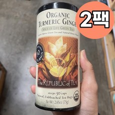 The Republic of Tea Turmeric Ginger Green Tea 리퍼블릭오브티 터메릭 진저 그린 티 50개입 75g 2팩, 50개, 2개