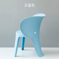 크리 에이 티브 어린이 코끼리 의자 가정용 플라스틱 만화 의자 어린이 유치원 교육 클래스 컬러 장난감 의자, 하늘색