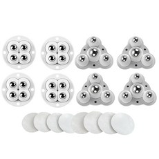 미니 이동바퀴 포볼타입 360도 회전 접착 가구 볼캐스터 바퀴 슬림소녀 Mini universal pulley, 화이트, 8개