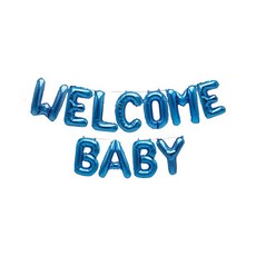 WELCOME BABY 글자풍선 16인치 웰컴베이비 베이비샤워, 블루
