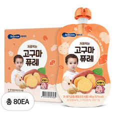 베베쿡 처음먹는 퓨레 80g, 80개, 고구마
