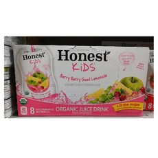 Honest kids Lemonade organic juice drink 하네스트 키즈 레몬에이드 주스 드링크 8ea 54oz(1.6L), 1팩