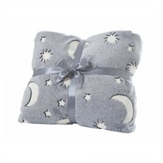 문&스타 극세사 야광 무릎 담요 소파 침대 사무실 이불 그레이 127X152cm Glow in The Dark Throw Blanket