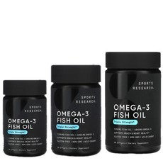 스포츠리서치 트리플 스트렝스 오메가3 1250mg 30 / 90 / 180젤 rTG 알티지 GC river 지씨리버사 순도 80% 스포츠리땡땡, 90정, 1개