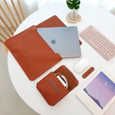 톡앤톡 노트북 파우치, 브라운