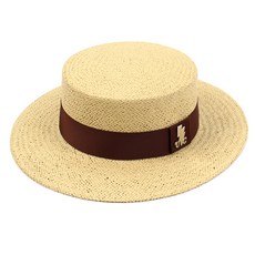 [유니버셜케미스트리] Brown Line Beige Panama Hat 파나마햇