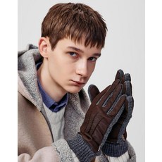 24FW [남성장갑]브라운 염소가죽 스웨이드 장갑 DCGV4F172W2