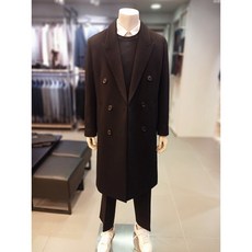 [ 바쏘옴므 ] 23 F/W 블랙 울&캐시미어 혼방 세미오버핏 더블 롱 코트 WSX4CD24A-불광 (무료배송)