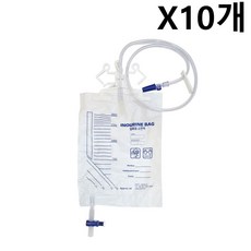 MS 이노 유린백 2000ml X10개 일회용 소변백 소변 유량계, 10개