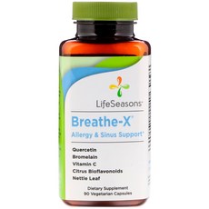 LifeSeasons Breathe-X Allergy Sinus Support 베지 캡슐 90정