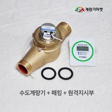 수도계량기 50mm 원격식 수도미터 원격검침 전자식 원격지시부 교체용, 계량기 세트(원격지시부 포함), 1개