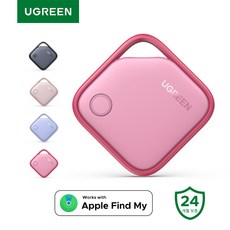 UGREEN 유그린 FineTrack 애플인증 Find My 스마트태그 초소형 트래커 분실방지 위치추적기 iOS 전용 아이폰 나의 찾기 반려동물 차량추적 스트랩 포함, Hot Pink, 1개