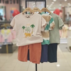 치크 *2023new* 등원룩으로 편한 데일리 반팔+5부 바지세트 CKRT2341B [동아수성점]