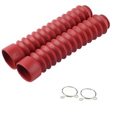오토바이 포크 커버 포크 부츠 쇼크 커버 205x42mm 방진 오일 휘발 방지 오토바이 프론트 포크 커버 게이터 부츠 충격 댐핑 더스트 커버 (2팩)(레드), 오토바이 포크 커버, 포크 부츠 쇼크 커버, 205x4