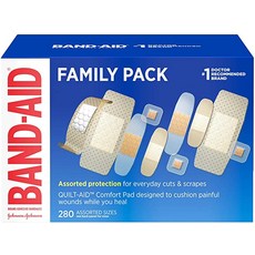 Band-Aid Brand Adhesive Bandage Family Variety Pack Sheer and Clear Bandages Assorted Sizes 280