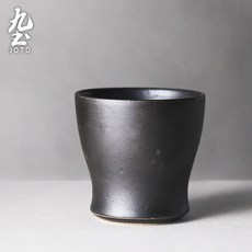 석기 차 컵 물 컵 수제 레트로 마스터 컵 홈 젠 티 컵 아트 도자기 컵 커플 컵, NONE, 색상 분류: 검정