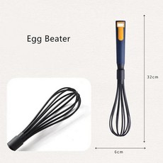 주방 실리콘 조리 도구 붙지 않는 조리기구 수프 스푼 소쿠리 튀김 뒤집개 삽 계란 비터 주방용품, 10. Egg beater, 1개