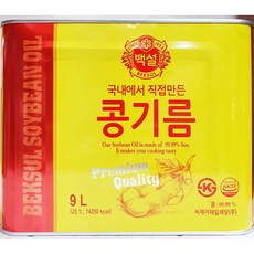 식당 업소용 콩기름 백설 9L 대용량 콩식용유 기름 대용량/백설/백설식용유/식용유/콩기름/콩식용유/기름/식자재/식자제/식자재쇼핑몰, 단일 수량