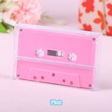 음성 음악 녹음용 마그네틱 오디오 테이프 클리어 보관함 표준 카세트 컬러 빈 플레이어 45 분 1 세트, Pink, 1개