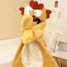 동물잠옷 파마자 사계절용 극세사 후드형 곰 닭 개구리 홈웨어 캠핑 겨울