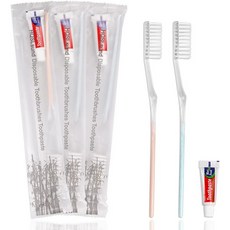 치약이 포함된 일회용 칫솔 30팩 개별 포장 벌크 부드러운 칫솔모 수동 여행용 키트, 1개(30팩)
