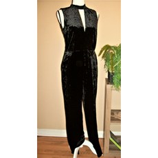 H & M Velvet Jumpsuit Black Size 8 New