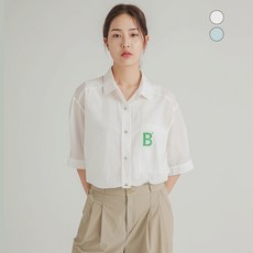 우영미백로고셔츠