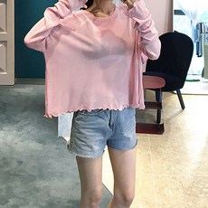 리틀마켓 물결 뒷트임 시스루 루즈핏 여름니트 (LADO9ATG)