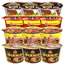 오뚜기 컵라면 큰컵세트 (김치 부대찌개 짜장볶이 볶음진짬뽕), 1개