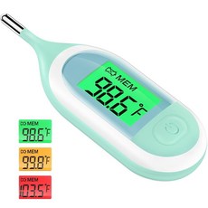 디지털 직장용 아기 온도계 - 발열 알람 LCD 디스플레이 및 메모리 기능이 있는 빠르고 정확한 유아 온도계, 디지털 직장용 아기 온도계 - 발열 알람, LCD 디스, 1개