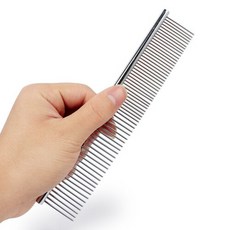 애완견 개빗 고양이 빗 스테인리스 빗 핀 빗 매듭 빗 보미요크 샤진 푸들 빗 애완용 빗 스테인리스 빗 스테인리스 빗., 1개