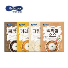 베베쿡 처음먹는 덮밥소스 짜장 카레 크림 백짜장 1개 택1, 백짜장, 100g, 2개