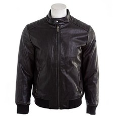 242851 DKNY 남자 Faux 가죽 Bomber 자켓