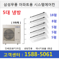 삼성 아파트시스템에어컨 5대 / 18+8+5+5+5 / 실외기 5마력, 삼성시스템에어컨 5대