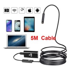 와이파이 내시경 카메라 8mm 1/2/5M USB 미니 방수 소프트 케이블 검사 아이폰용 IOS, 1개