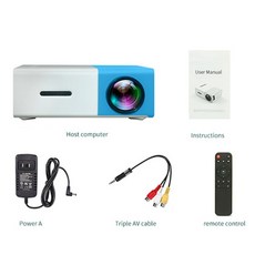 미니 프로젝터 휴대용 홈시어터 lejiada yg300 pro led 480x272, 협력사, 푸른, EU 플러그
