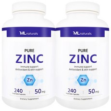 [미국빠른직구] 마이라이프 내추럴스 퓨어 징크 아연 50 mg 240 야채캡슐, 240정, 2개